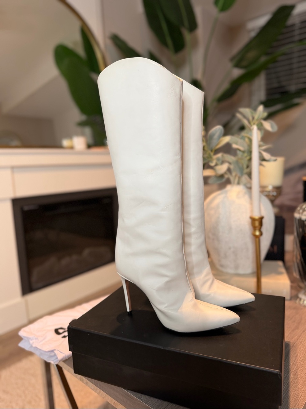 Schutz White Boots